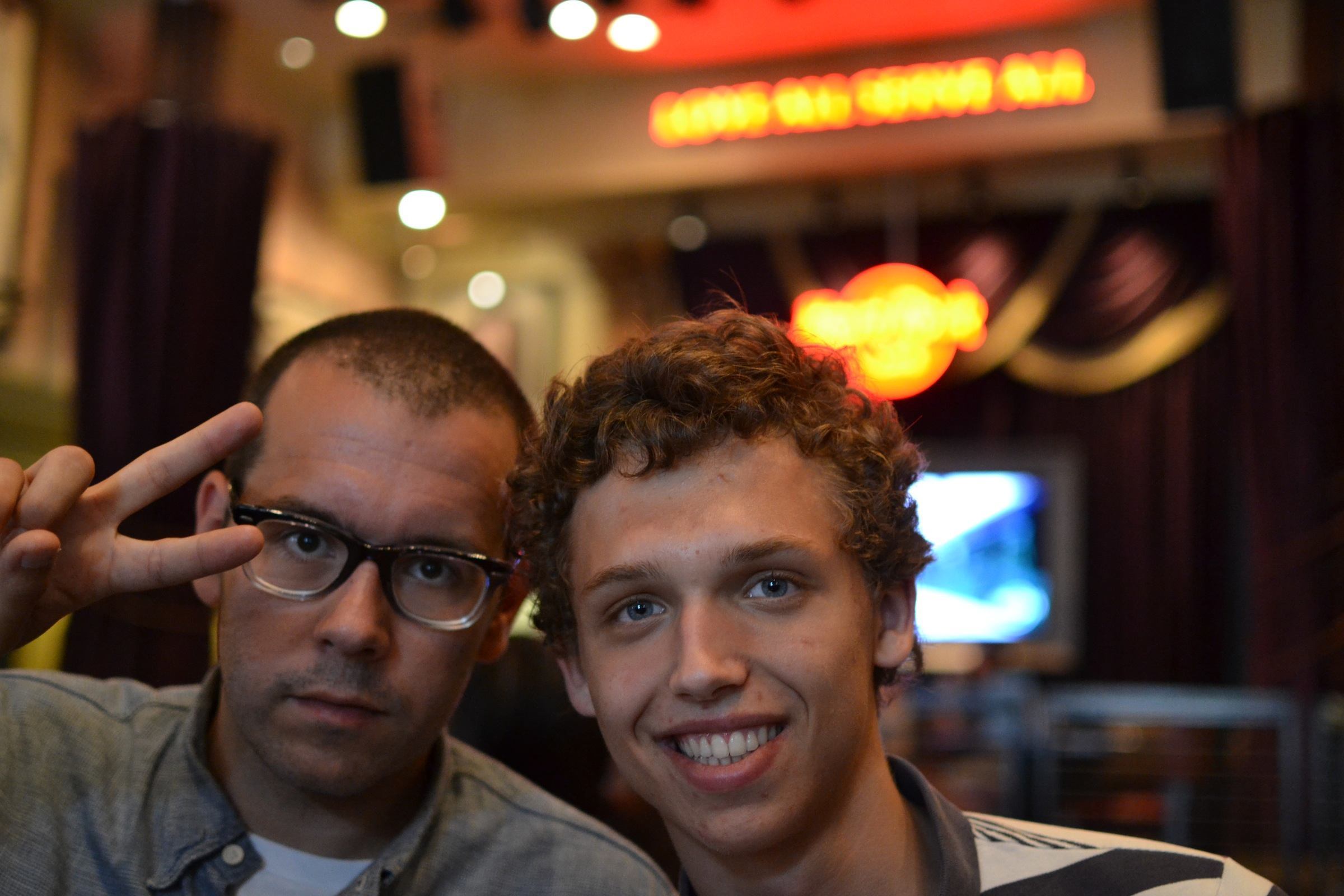 Waiting for our burgers