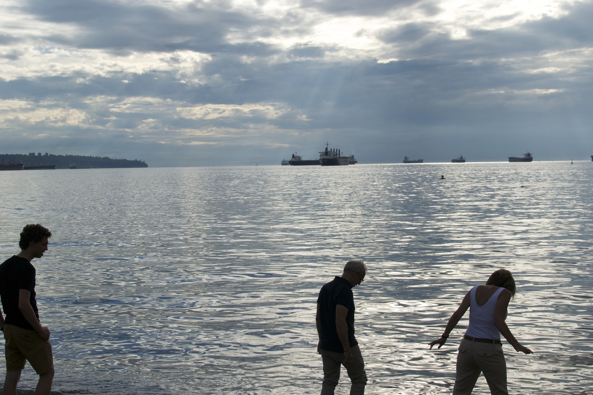 Picture of us dipping our feet, with our feet cut out, hmm...